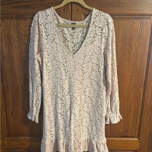 wild fable Blush Pink Lace Midi Dress